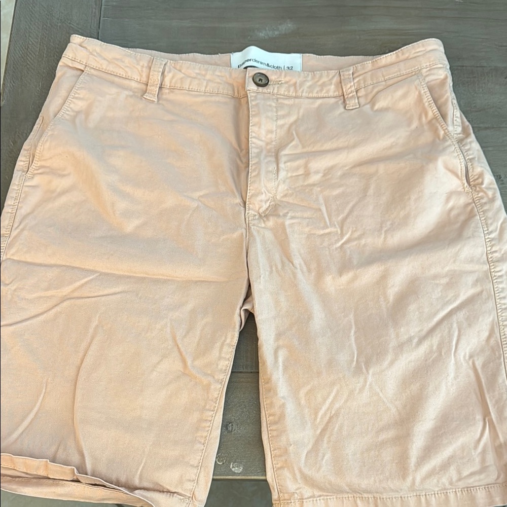 Paper Denim & Cloth Orange Flat Front Shorts